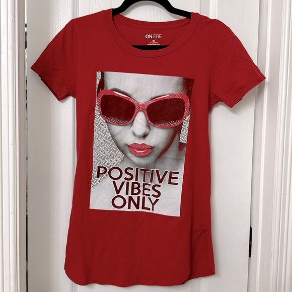 On fire cotton graphic T-shirt size M - Picture 1 of 4